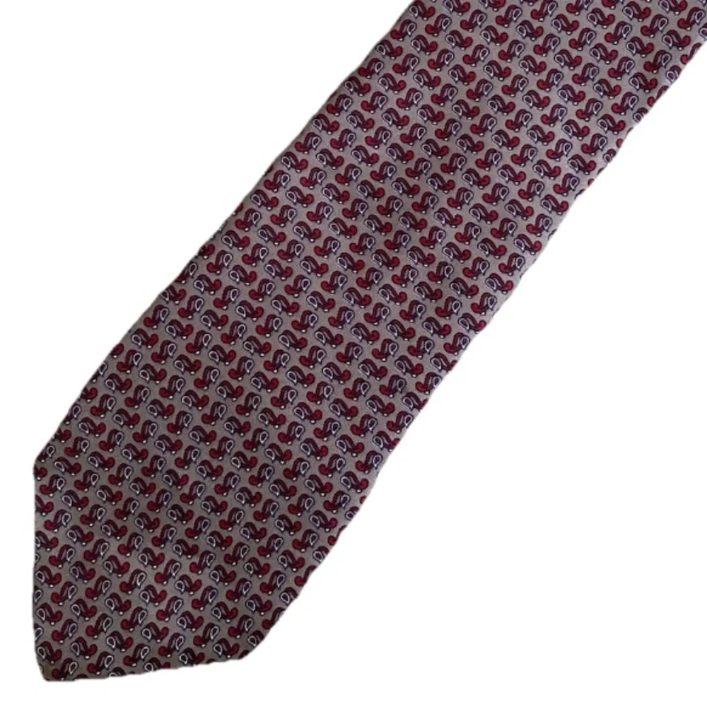 Christian Dior Grey Printed Silk Men's Tie